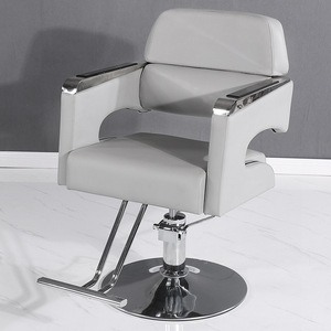 Vente en gros de salons de coiffure modernes fauteuils de <span class=keywords><strong>barbier</strong></span> inclinables hydrauliques professionnels en cuir doré pour hommes et femmes base en métal - Product Image 6