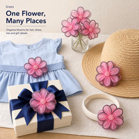 Nouvelles Fleurs en Tissu Gaze pour Cheveux d'Enfants, Accessoires DIY, 15 Couleurs, Style Européen et Américain, Quatre Saisons, Haolilian