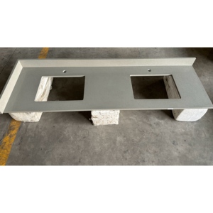 Encimeras de Cocina de Cuarzo Gris Personalizadas, Encimeras de Piedra Artificial para Baño - Product Image 4