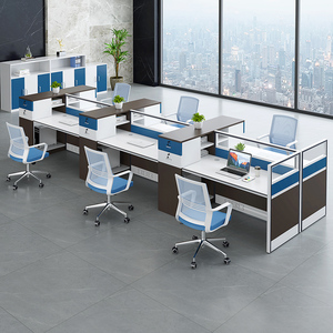 Muebles de oficina Juego de escritorios Modular 6 Estación DE TRABAJO Opcional Scrivania Ufficio Mesa Para Escritorio Mesa de oficina - Product Image 1