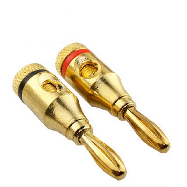 4mm Gold Plated Banana Plug Audio Speaker Socket Cable Connector Power Amplifier Banana Plug