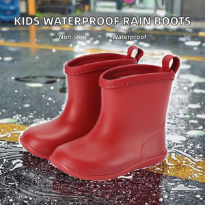 Children's PVC Waterproof Rain Boots Non-Slip Soft-Soled Lightweight Mid-Calf Unisex All Seasons for Kids & Toddlers - Product Image 2