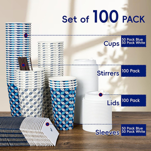 Vasos de Papel Desechables Personalizados para Llevar de 10oz 12oz 16oz 20oz con Tapa para Té de Burbujas Boba, Caja Sorpresa Misteriosa - Product Image 4