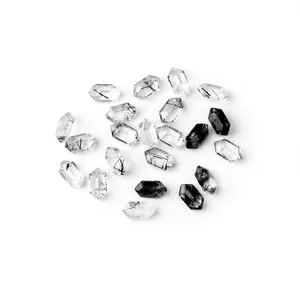 Loose Gemstone Atacado Cristal de cabelo preto Hexágono polido Pedra brilhante Alta qualidade personalizado Turmalina Preta Natural