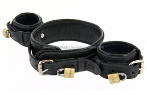 Manufacturer Direct IRISCO <b>Leather</b> Bondage <b>Handcuffs</b> Wrist Neck Restraints Custom Color/Design-High Quality BDSM Wholesale - Product Image 2