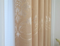 Tissus Jacquard 100 % Polyester pour Rideaux, Feuilles Dorées, Respirants, Occultants, pour Textiles de Maison, Techniques de Tissage, Teints, Vente en Gros