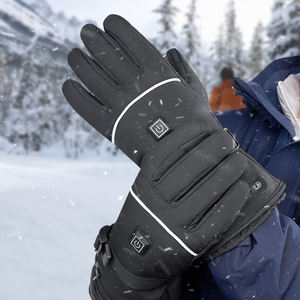 Guantes de esquí de invierno de cuero con aislamiento de alta calidad, correa de muñeca impermeable, guantes de Snowboard de trabajo a prueba de viento, deportes al aire libre, calefacción - Product Image 5