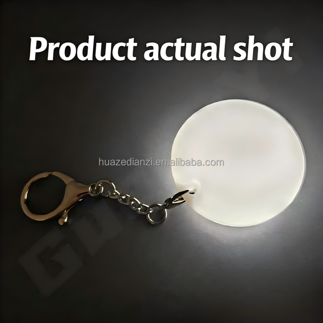 Round LED Keychain Light Touch Sensor Glowing Bag Charm Rechargeable Mini Night Light for Bag Keychain Gift Decoration
