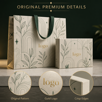 Boîte cadeau magnétique avec logo personnalisé et sac cadeau assorti, ensemble d'emballage en papier imprimé pour bijoux, cadeaux de luxe pour la vente au détail