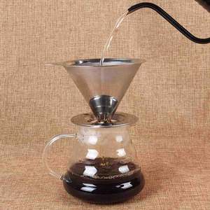 빠른 배달 도매 Cntinuous 사용 드립 무료 Paperdouble 벽 스테인레스 스틸 콘 커피 필터 - Product Image 5