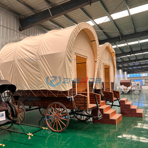 Hôtel de luxe Camping Wagon Tente/maison Wagon couvert en bois extérieur luxe Mobile Carriage Tente Glamping Wagon pour le camping - Product Image 5