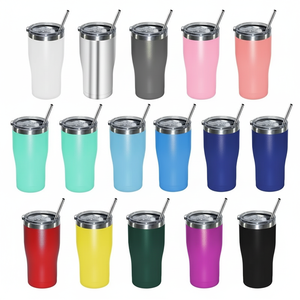 Mug isotherme à double paroi en acier inoxydable personnalisé avec logo, 20 oz, 30 oz, pour le <span class=keywords><strong>camping</strong></span>, les voyages, le café, la voiture, avec couvercle et paille - Product Image 2