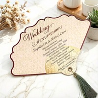 Invitaciones de Boda Personalizadas en Forma de Abanico de 2 Capas, Impresión en Acuarela sobre Cartulina Mate, Remaches Metálicos, Tarjetas para Invitados de la Fiesta Nupcial
