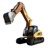 Excavatrice en alliage métallique Huina 550 à l'échelle 1:14, véhicule d'ingénierie, modèle de voiture télécommandée pour enfants à 12 canaux, jouet de simulation RC