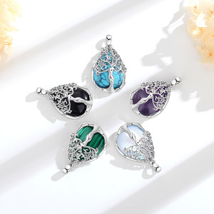 Collar <span class=keywords><strong>de</strong></span> Piedras Naturales Curativas Merryshine, Árbol <span class=keywords><strong>de</strong></span> la Vida, Joyería Fina <span class=keywords><strong>de</strong></span> Cristal, Collar <span class=keywords><strong>de</strong></span> Malaquita, Amuleto Energético, Colgante <span class=keywords><strong>de</strong></span> Joyería - Product Image 1