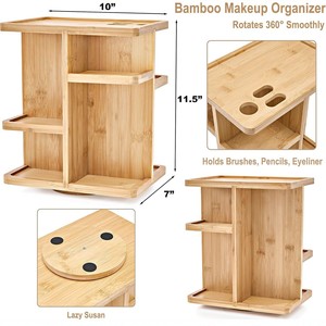 Bamboo Cosmetic Storage Rack 4 Layers Rectangular <b>Desktop</b> Organizer Eco-Friendly Bathroom <b>Shelves</b> - Product Image 3