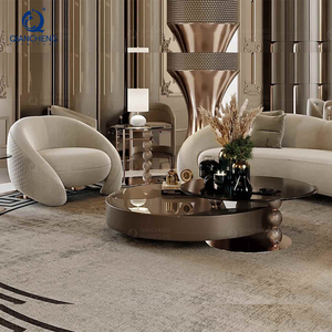 <span class=keywords><strong>Table</strong></span> basse ronde de luxe en métal et verre, design multifonctionnel pour club de nuit, vente en gros de haute qualité à Foshan - Product Image 4