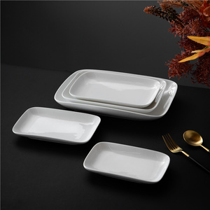 Ventes en gros de sets de plaques rectangulaires en porcelaine blanche de 8/9/10/12/14 pouces, sets de plaques en céramique pour Noël - Product Image 2
