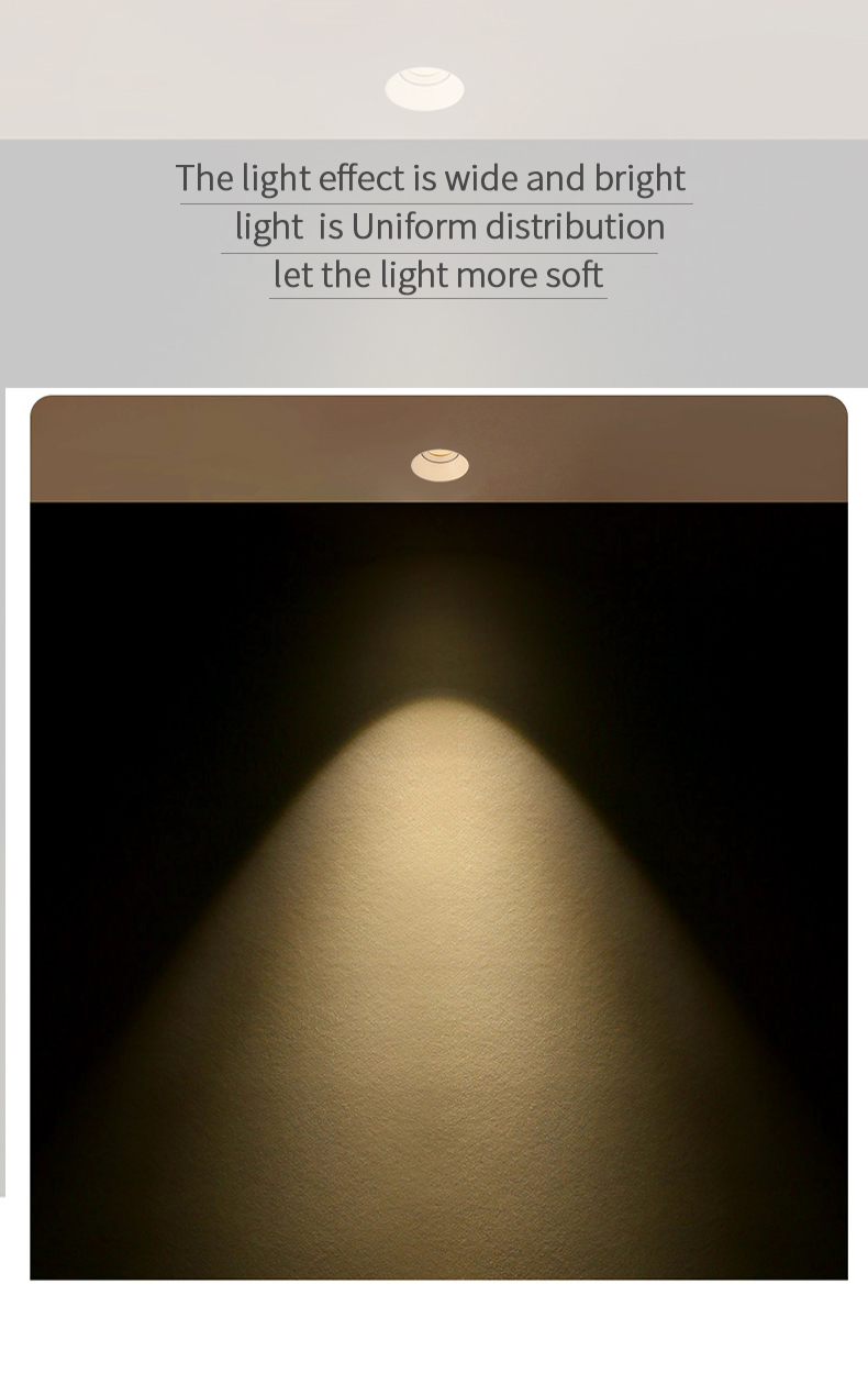 Trimless Downlight Recessed IP20 Anti Glare Round