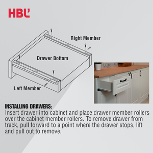 Diapositivas para cajones de cocina de estilo moderno de 450mm, recubiertas de polvo blanco, ruedas de nailon de 1,2mm de espesor, resistente, 75 libras, capacidad máxima de carga segura - Product Image 4