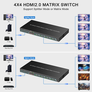 4K60Hz HDMI <strong>Matrix</strong> 4x4 Seamless <strong>Video</strong> <strong>Wall</strong> <strong>with</strong> Extend 60m PIP HDR10 Dolby Vision IP/RS23 Control - Product Image 5