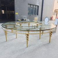 Meubles de mariage de luxe, table à manger en acier inoxydable moderne, table ronde en forme de serpent, pour événements et fêtes en plein air