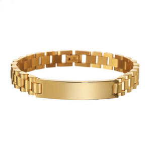 Reloj ancho dominante para hombre, accesorio de pulsera de acero de titanio con espejo grabado personalizado, pulsera de acero con etiqueta curva - Product Image 2