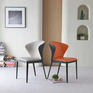 NOVA kursi makan dapur restoran desain baru kursi makan lapisan kain kulit abu-abu mewah kualitas tinggi untuk ruang makan