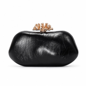 Sac de soirée rigide texturé métallique avec logo personnalisé, strass <span class=keywords><strong>corail</strong></span> et fermoir, sac à main pour femme, multicolore, vente en gros, sac cadeau de <span class=keywords><strong>mariage</strong></span> - Product Image 6