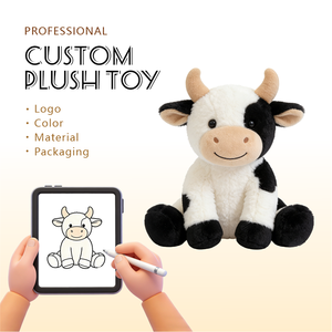 Peluches Suaves y Lindos de Animales, <span class=keywords><strong>Vaca</strong></span> de Peluche, Juguetes para Niños y Bebés, <span class=keywords><strong>Vaca</strong></span> Blanca y Negra de Peluche - Product Image 1