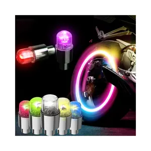 Waterproof Bike Tire Valve Stem Colorful LED Wheel Lights Flash Light Tire Valve Cap Lamp