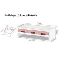 Réglable Moderne Bureau Bureau Étagère Organisateur Clavier De Stockage Moniteur Stand Riser Tiroir En Plastique Métal Titulaire Boîte Emballage