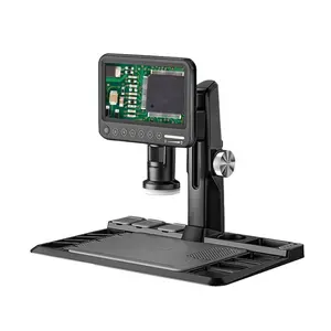 مجهر كاميرا رقمية إلكترونية F330 50-1600X مجهر 12 ميجابكسل 7 بوصة IPS بشاشة LCD تعمل باللمس مع جهاز تحكم لاسلكي عن بعد