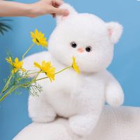 Figurines en peluche vendues à chaud, poupée chat blanc, oreiller Kitty mignon et doux pour anniversaire
