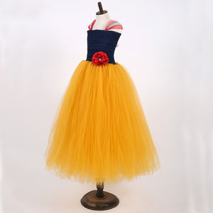 Princesse fille robe Tulle longue mode enfants vêtements jaune <span class=keywords><strong>neige</strong></span> blanche princesse sans manches fille Tutu robe <span class=keywords><strong>pour</strong></span> adolescents filles - Product Image 3