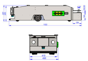 AGV remolcado magnético autónomo 300KG Capacidad de carga AGV al acecho para manejo de materiales industriales - Product Image 6