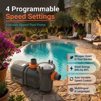 Bomba de Piscina de 1 a 3 HP con Control Programable de Velocidad Variable, Fácil de Usar, con Soporte para Prefiltro, 6 Idiomas