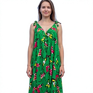 Mono Largo de Georgette Vintage de Cintura Alta para Mujer, Estilo Fluido, Ecológico, 100% Seda, Elegante para el Día a Día - Product Image 1