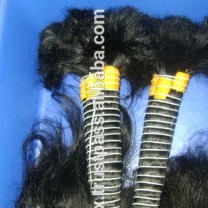 100% Cheveux humains bruts vierges indiens en vrac. Extension de cheveux bouclés naturels. Meilleure texture ondulée bons cheveux épais - Product Image 2