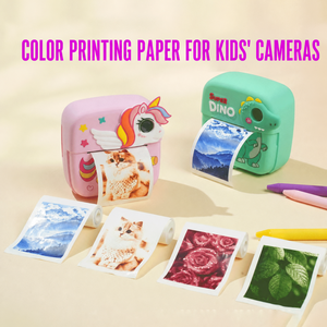 Rouleaux de papier photo couleur pour appareils photo pour enfants 57x30mm, papier photo thermique finition brillante, film d'impression instantanée - Product Image 1