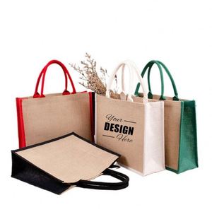 Bolsas de Yute Personalizadas, Bolsas de Regalo Reutilizables de Lona con Asas para Damas de Honor, Bodas, Manualidades, Compras - Product Image 1