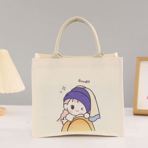 Custom Portable Patterned <b>Large</b> Cotton <b>Canvas</b> Cosmetic <b>Bag</b>, Women's Toiletry Beauty Travel Organizer Makeup Pouch <b>Bags</b> - Product Image 2