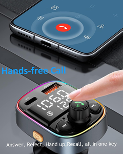 Adaptador para Auto, Llamadas Manos Libres Inalámbricas, Receptor de Radio con Transmisor FM, Puerto de Carga USB Tipo-C QC3.0, Retroiluminación de 7 Colores - Product Image 3