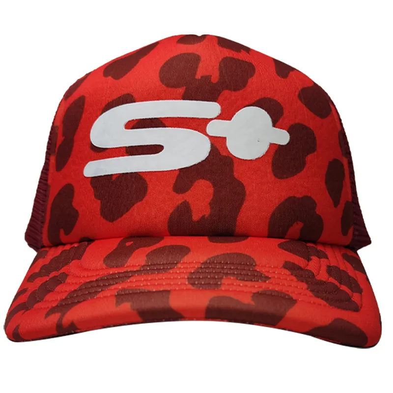 Cappello da camionista in maglia a 5 pannelli con stampa serigrafica personalizzata alla moda stile Premium estivo
