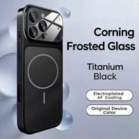 Coque magnétique en verre Corning mat pour iPhone 17 Pro Max, compatible avec les séries Apple 11-16, avec placage magnétique pour la série 17