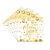 Ensemble de vaisselle jetable pour fête du Nouvel An 2027, blanc et or, assiettes en papier, gobelets, serviettes, nappe, décorations de fête