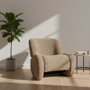 Chaise longue inclinable moderne Valencia, structure en acajou massif, pieds effilés, tissu rembourré, confortable, salon, hôtel - Product Image 1