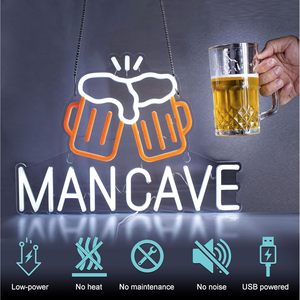 MAN CAVE Beer Neon LED dimmable USB powered ambient <b>light</b> store <b>window</b> decoration <b>light</b> street indicator <b>light</b> landscape <b>light</b> - Product Image 1