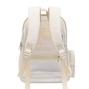 Mochila Transparente de Alta Calidad en Blanco y Negro, con Cierre de Cremallera de PVC/TPU, Estilo Japonés, Personalizable - Product Image 3