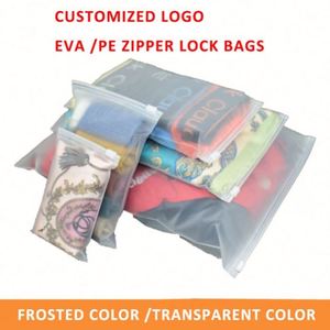 Bolsa de Embalaje de Plástico Esmerilado con Cierre de Cremallera Personalizada con Impresión Mate de PE/EVA para Ropa - Product Image 2